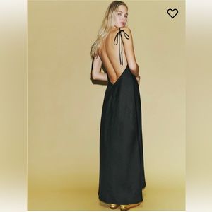Medium black Selia Linen Dress from Reformation